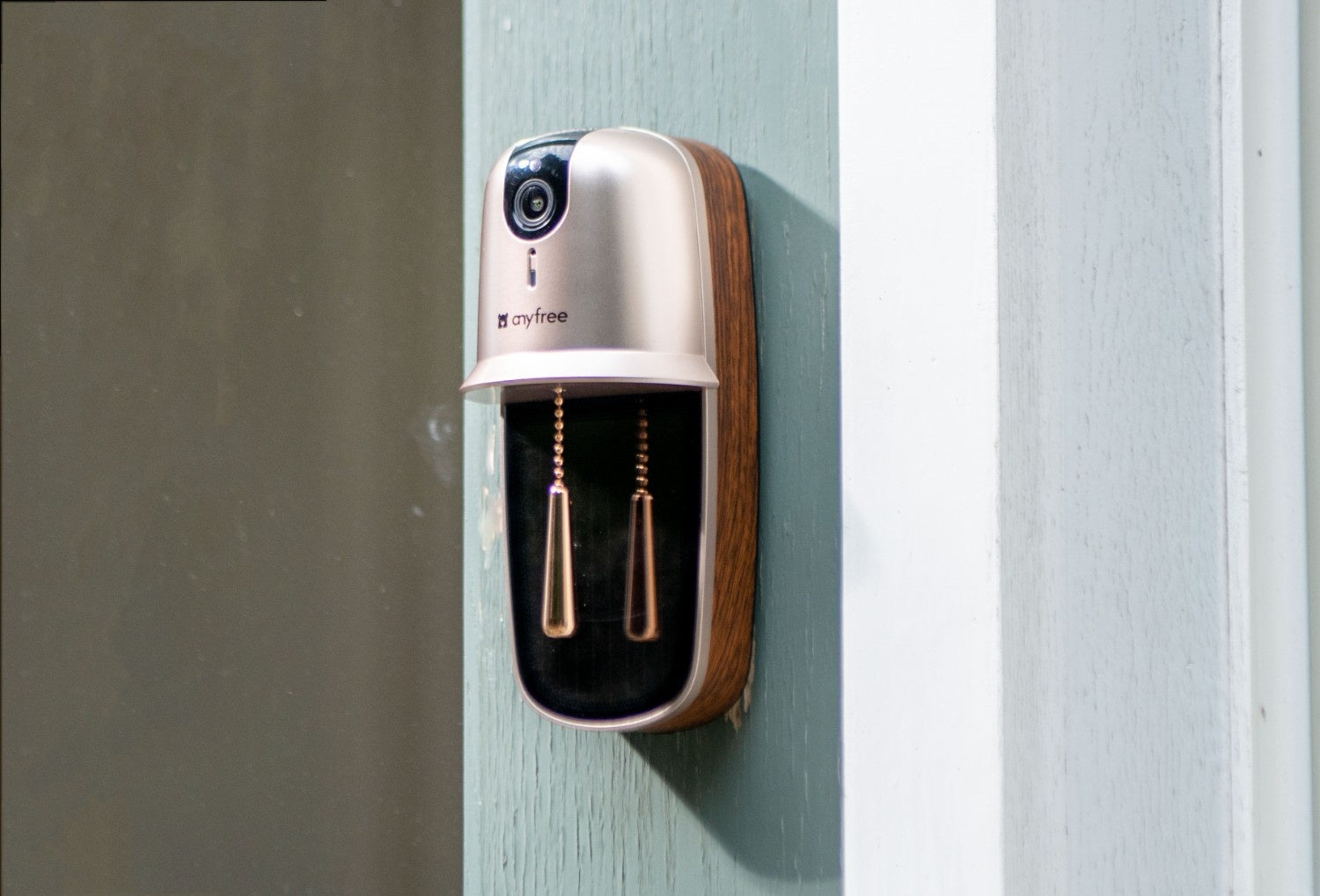 The right side view of anyfree hello doorbell - smart video doorbell