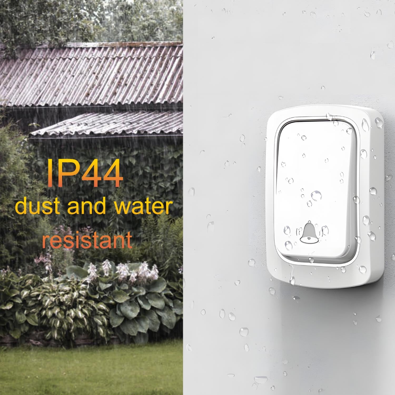 anyfree-Wireless Transmission-Self-powered-No Battery-Waterproof&Dustproof-Easy Installation-Smart Doorbell